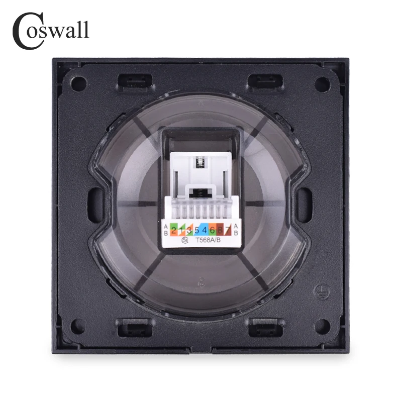 Розетка COSWALL RJ45 CAT5E из закаленного стекла панельный разъем для подключения к