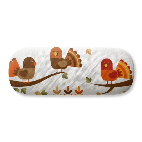 

Thanksgiving Day Cartoon Pattern Glasses Case Eyeglasses Clam Shell Holder Storage Box
