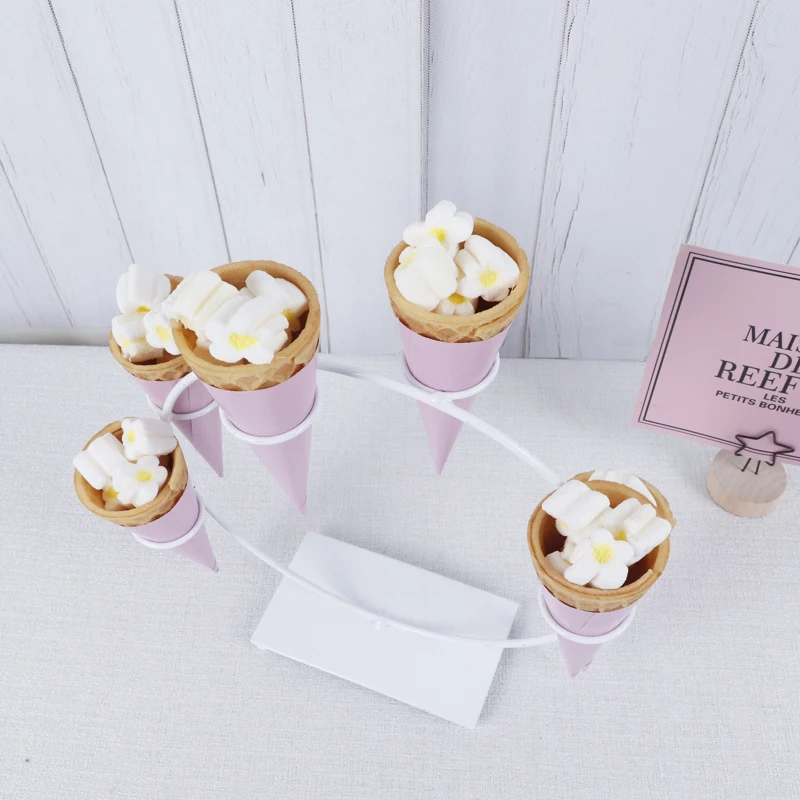 6pcs Ice Cream Display Racks for Dessert Shop Tableware Ice-cream Cone Holder Kids Home Birthday We