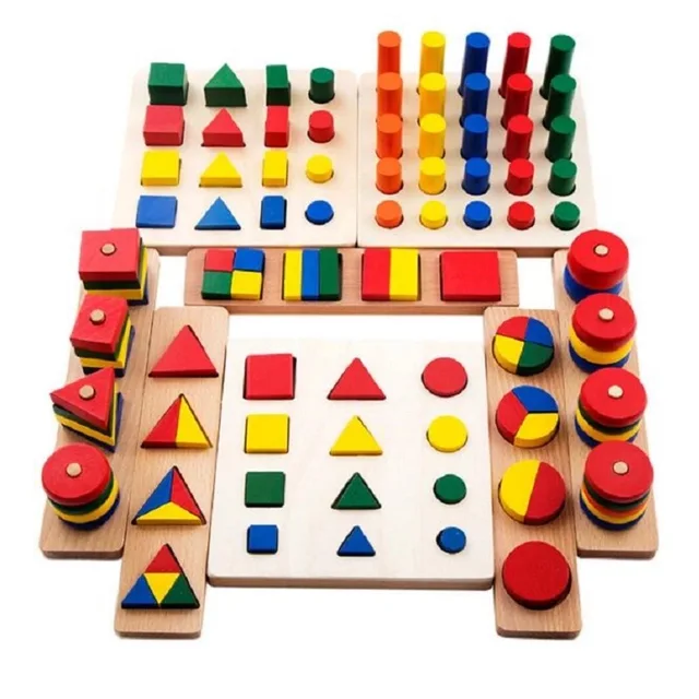 US $59.65 14 Set Baby Math Classification Wooden Game Toy Montessori Educational Toys for Children Color Clas