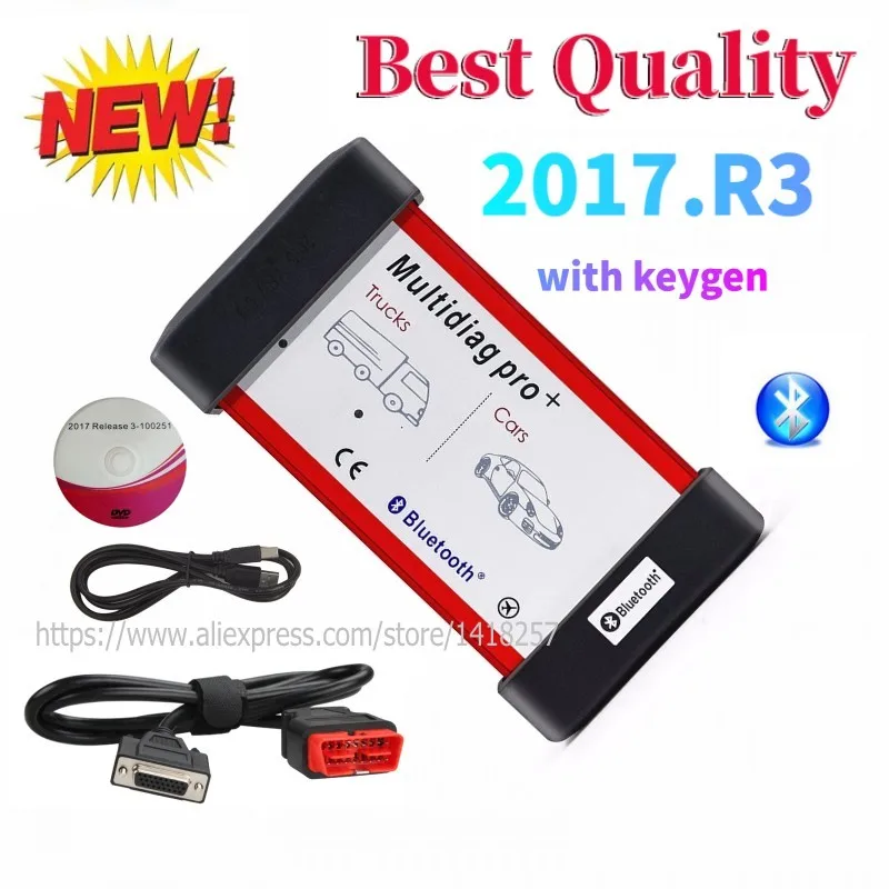 Сканер Multidiag Pro + 1/2017.R3 Keygen OBD2 для диагностики автомобилей грузовиков VD DS150E CDP