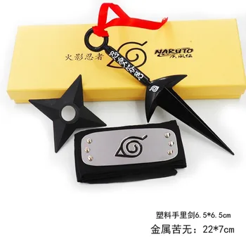 

Anime Naruto Role Accessories Set Naruto Cosplay Shuriken Handbank Kunai Weapon Sasuke Ninja Props Cartoon Collection Gift Box