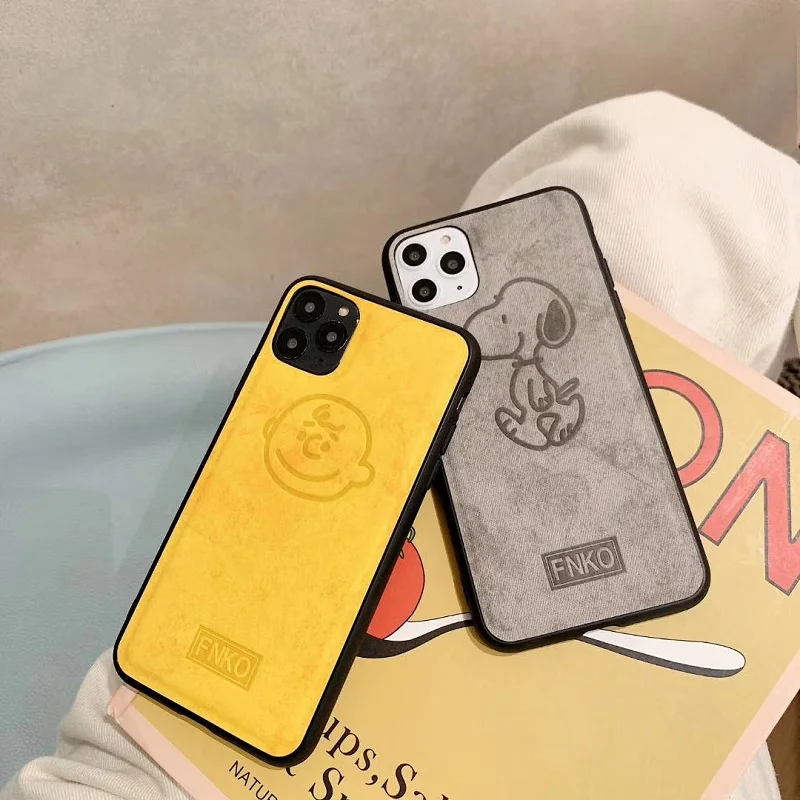 Арахис мультфильм Charlie коричневый и собака из искусственной кожи чехол для Iphone11 11pro 7 8 Plus X Xs Xr Max huawei mate30 20 P20 30 nova5