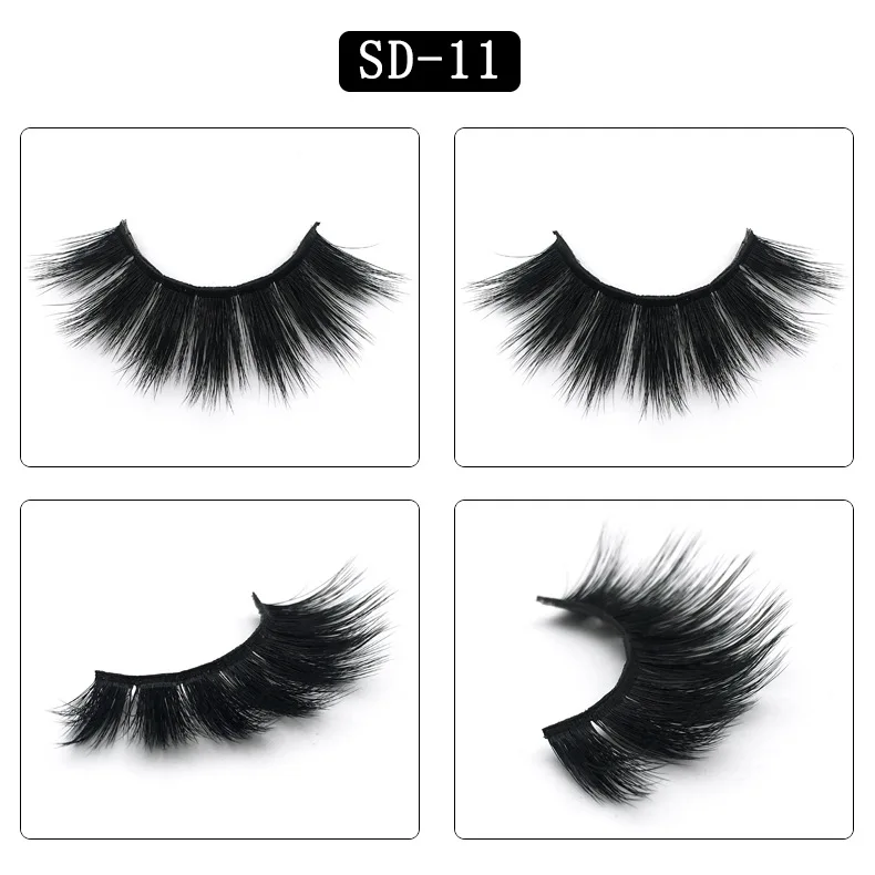Mangodot 1Pair Eyelash 3D Mink Eyelashes Thick Fake Lashes Luxury HandMade Volume Lashes Extension Reusable False 4