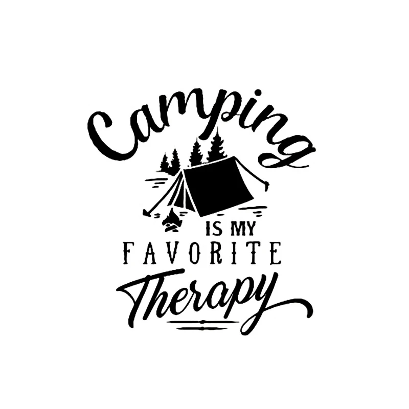 

Funny Camping Is My Favorite Therapy Quotes Trees Outdoors Nature Car Sticker Automobiles Moto Exterior Accessories Vinyl Decals