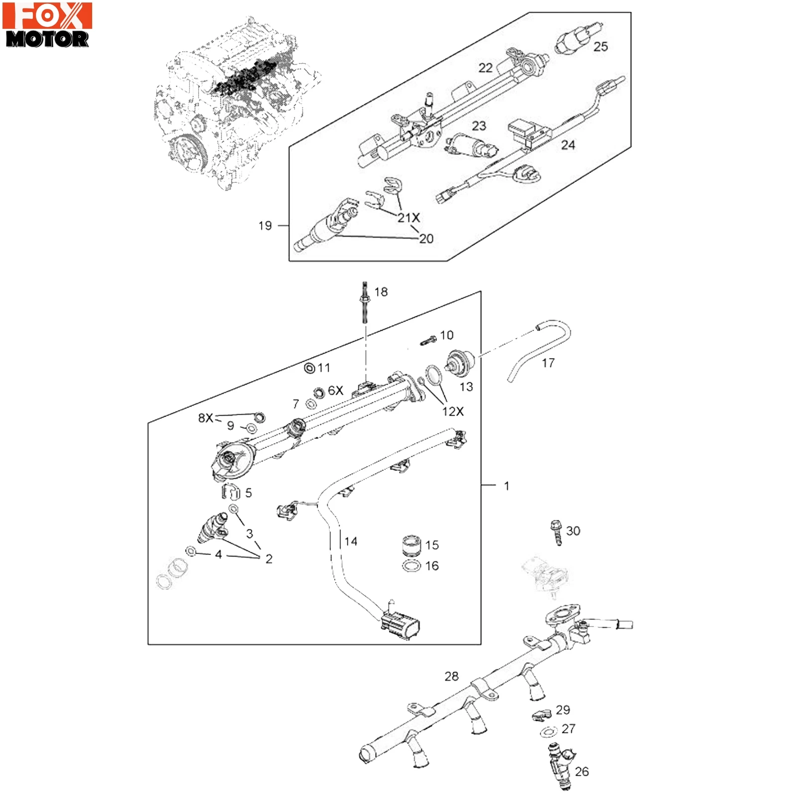 Fuel Injector Seal Repair kit Air Intake Delivery For Opel Vauxhall Astra 2001 2002 2003 2004 2005 2.2 Petrol Engine Accessories