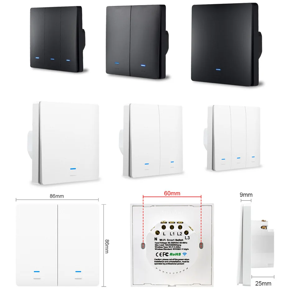 Выключатель настенный Tuya Smart Life с поддержкой Wi Fi и таймером 10 А 110 В 220