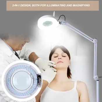 

8X Magnifying LED Floor Tattoo Lamp With Stand Adjustable Height Cold Light Beauty Makeup Lamp Eye Protection Lamp Tattoo Tools