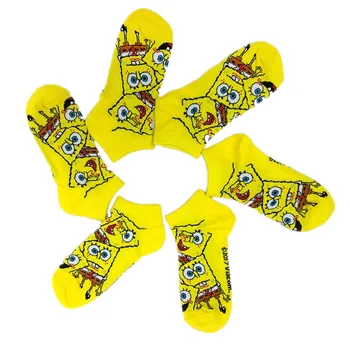 

Cartoon Women Spongebob Socks Yellow Short Cotton Streetwear Harajuku Cute Comfortable creativityPatterend Ankle For Girls