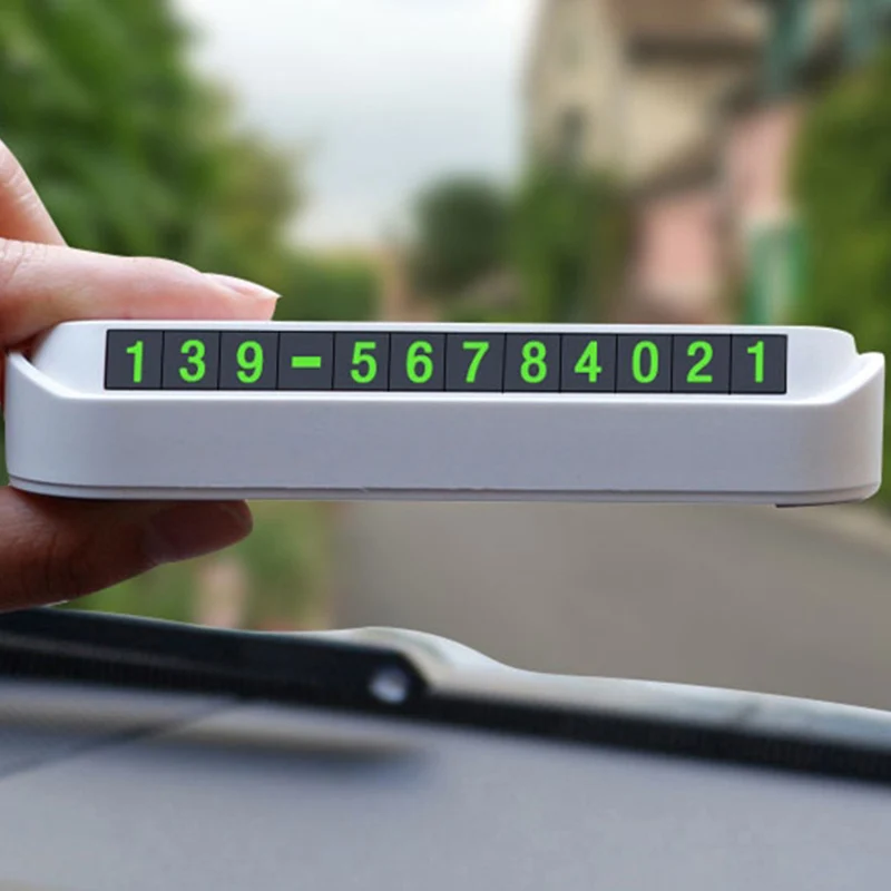 

Universal Car Luminous Temporary Parking Card Night Phone Number Card Universal Hidden Auto Mobile Temporary Stop Sign Interior