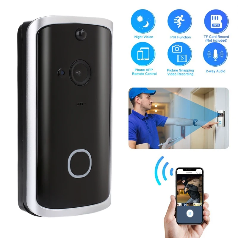 

Smart Video Doorbell WiFi Door Bell Visual Doorbell W/Dingdong Night Vision Universal Multifunctional HD Home Security