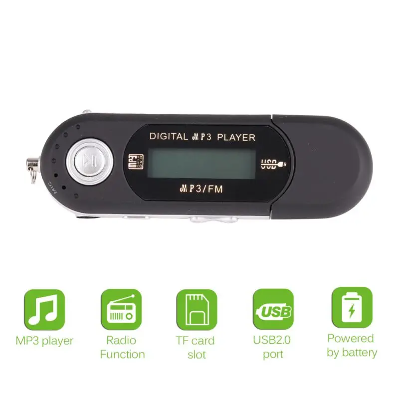 Мини USB флэш MP3 плеер ЖК-экран Поддержка флэш 32 Гб TF/SD слот для карт цифровой mp3 музыкальный плеер
