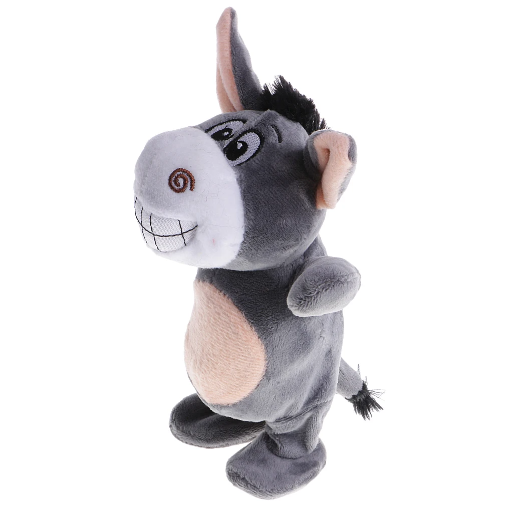 Cute Burro Animal Plush Doll Sound Recorder Voice Mimic Interactive Nod Toy