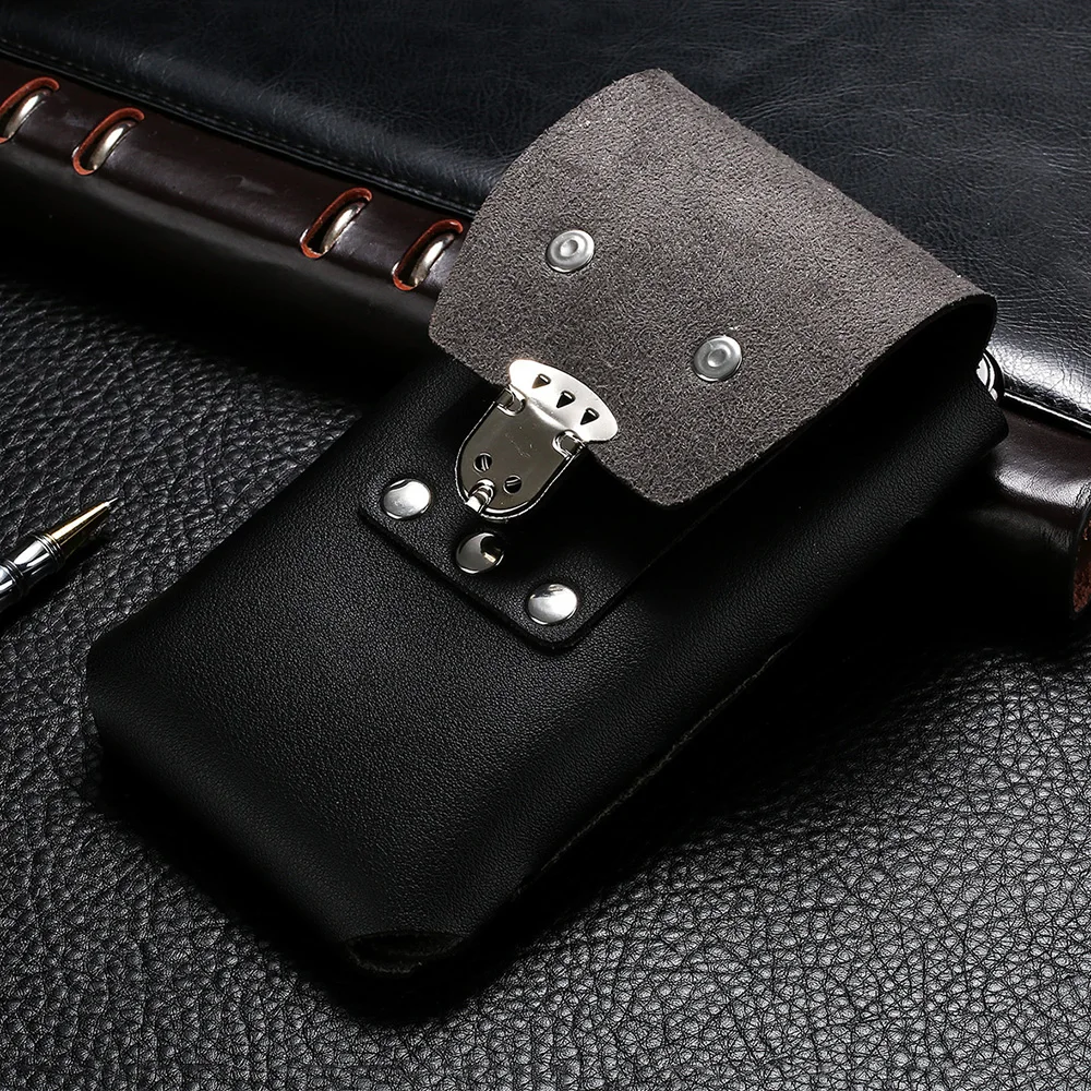 Universal Genuine Leather Case for iPhone Samsung Huawei Xiaomi Mens Waist Pack Protective Bag for 4.5-6.5 inch Mobile Phones Universal Genuine Leather Case for iPhone Samsung Huawei Xiaomi Mens Waist Pack Protective Bag for 4.5-6.5 inch Mobile Phones