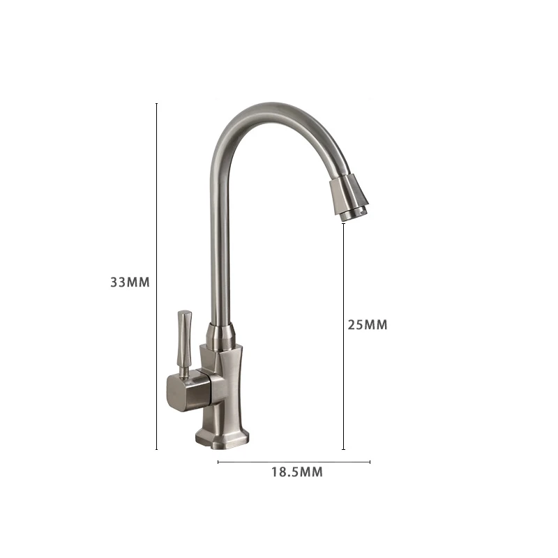 Classic Kitchen Faucet Brushed Process Swivel Spout Sink Faucet Curved Tube Single Cold Water Tap Deck Mounted Wash Basin Tap gold kitchen faucet