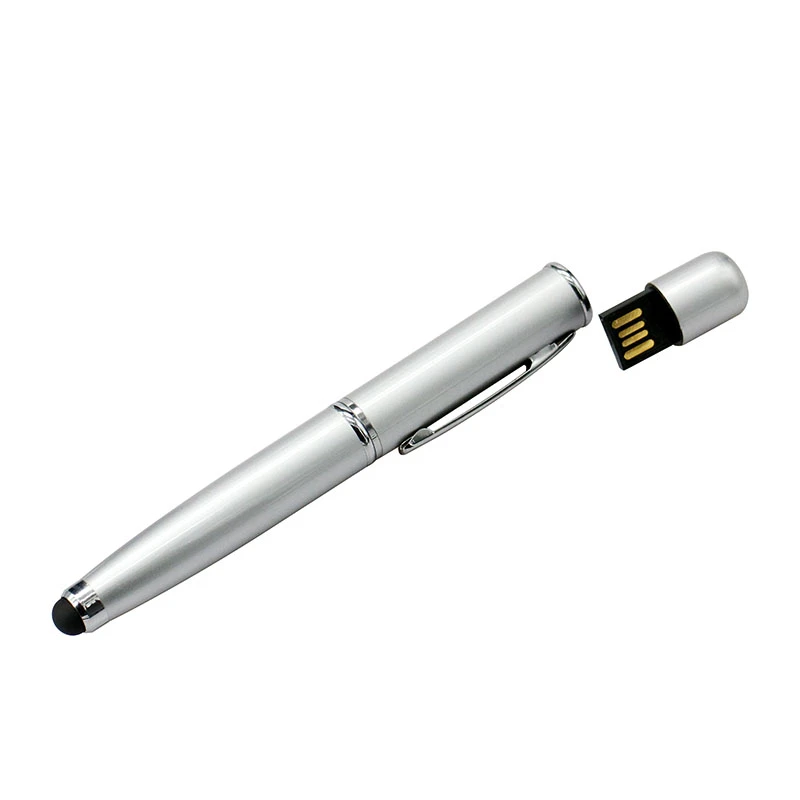 USB2.0 металлическая флеш-накопитель 8 ГБ 16 ГБ 32 ГБ 64 Гб 128 ГБ емкостная ручка Шариковая стилус usb-флешки карта памяти классная ручка модель