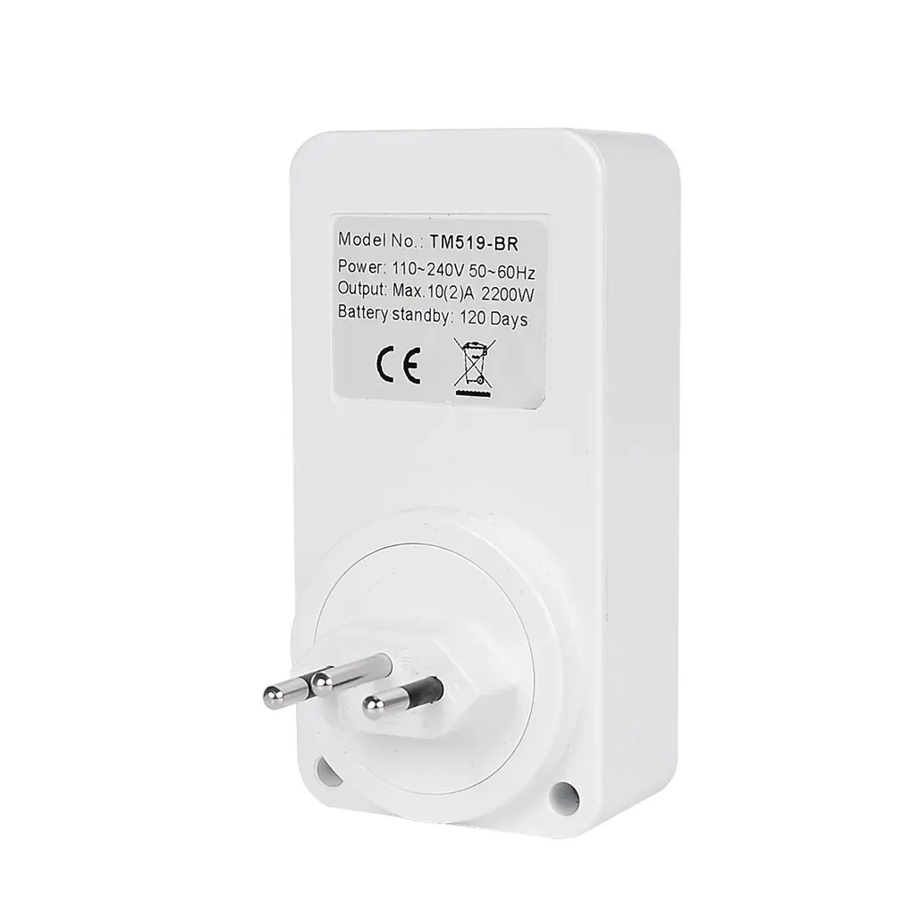 SINOTIMER TM519 7 дней Еженедельный ЖК-цифровой программируемый переключатель розетка таймер вилка контроль релейного переключателя времени ЕС/США/Великобритания/IT/BR/IL