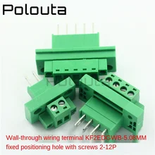 Computer Components Connectors KF2EDGWB-5.08 Through-wall Terminal Block Sets 2/3/4/8/9/10/12P Plug-in Type With Ear Screw Fixed