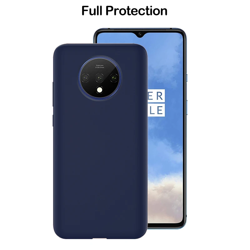 Для Oneplus 7T Pro Чехол жидкий силиконовый мягкий чехол для OnePlus 7 7T Pro 6 6T чехол Полная защита для One Plus 6t чехол - Цвет: Синий