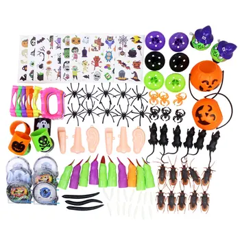 

120PCS Halloween Party Toys Insect Mouse Witch Trick Prank Kids In Classroom Strick Treating Prank Toys Haunted House Decoration