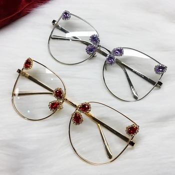 

sunglasses women 2020 oversized cat eye sunglasses Clear Lens Glasses Ladies Vintage Brand designer luxury Optical Glasses