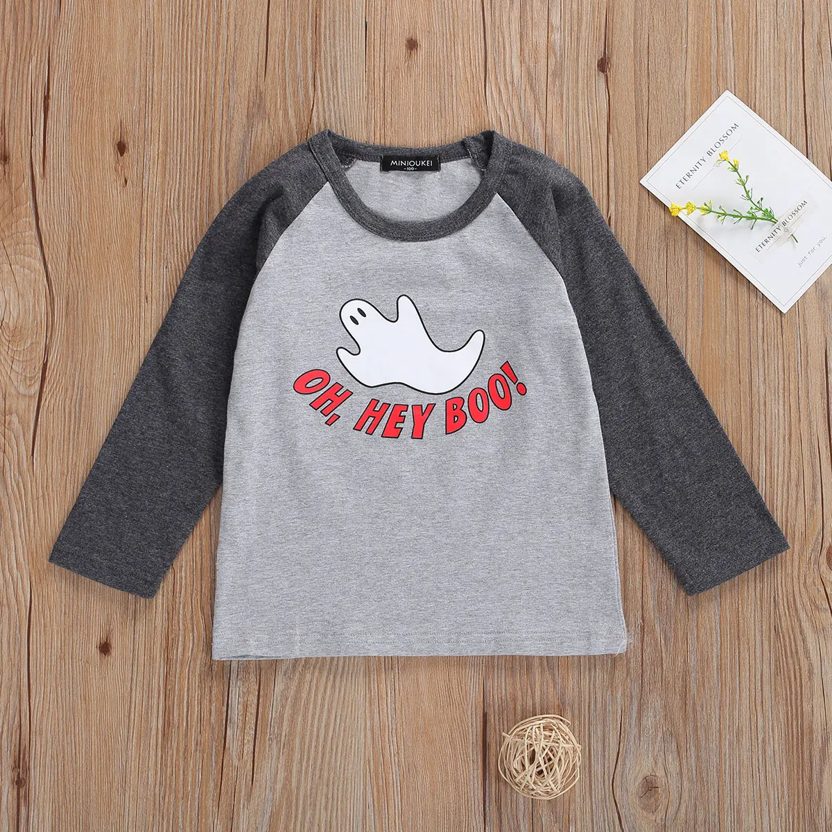

Toddler Baby Boys Girls Halloween T Shirt Casual Ghost Graphic Long Sleeve Raglan O-neck Tees Tops