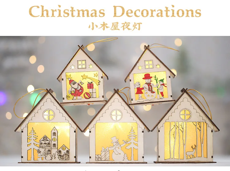 New Products Christmas Decoration Shining Cabin Christmas Tree Pendant Hotel Shopping Mall Showcase Bracelet Charm Decorative Ba