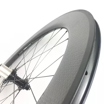 

700C carbon bicycle wheels 80mm clincher wheels U shape 25mm width dimple surface