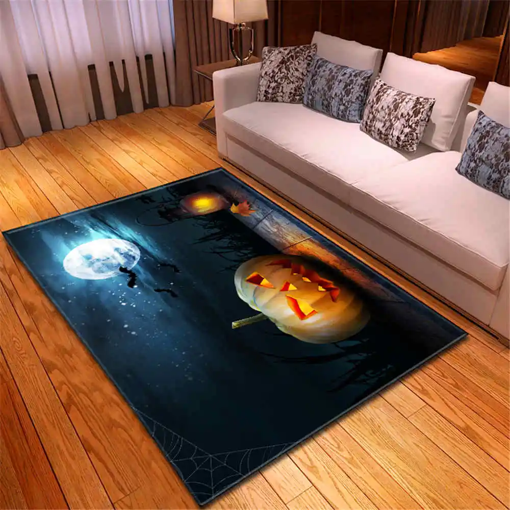 No-6 Halloween Bats Moon Ancient Castle Carpet Kids Room Festive Bedroom Decoration Mat Area Rug Carpets for Home Living Room - Color: No-6