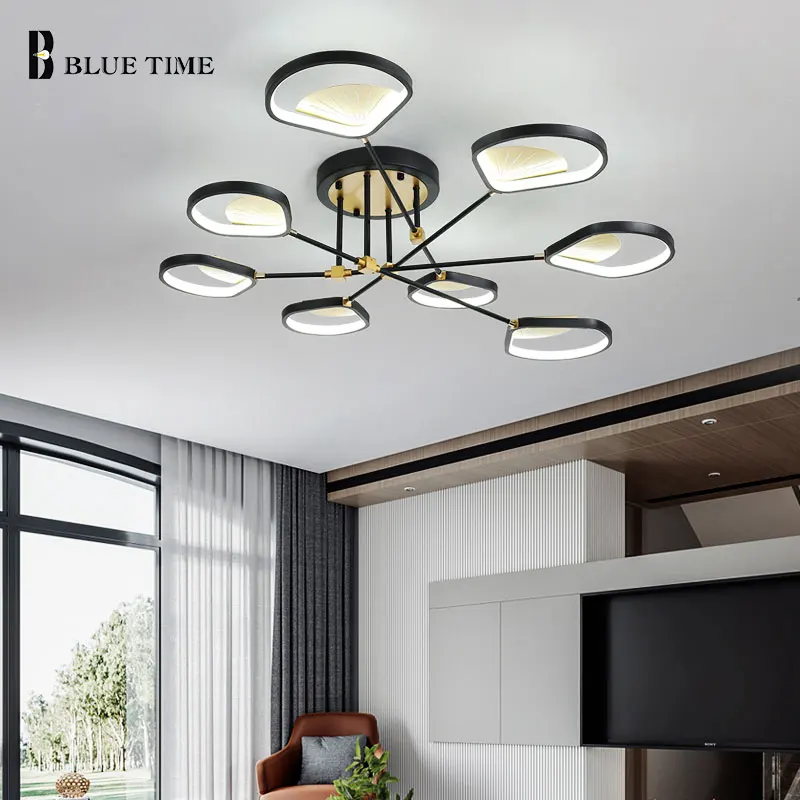 Led Ceiling Light luminaires Modern Chandelier for Living room Dining Bedroom Indoor Lighting Fixtures Black | Лампы и освещение