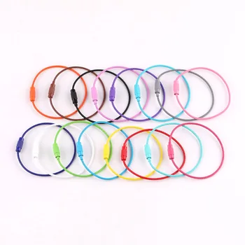 

6pcs diy jewelry accessories material color painting wire ring rope rotating screw key ring
