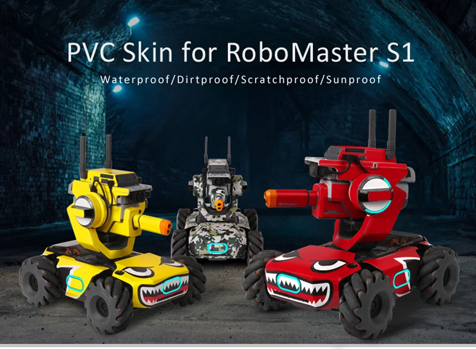 ПВХ кожа для DJI Robomaster S1 водонепроницаемый/Устойчивый к царапинам/невыгорающий защитный наклейки для DJI Robomaster S1 Аксессуары для действий