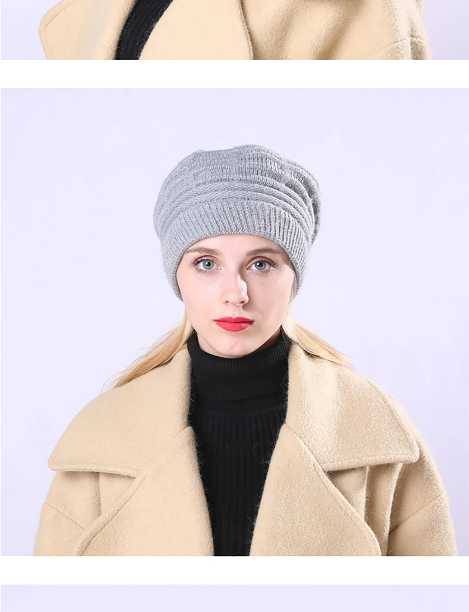 BEFORW New Knitted Warm Winter Wool Hats For Women Classic French Plus Velvet Beret Jacquard Casual Caps