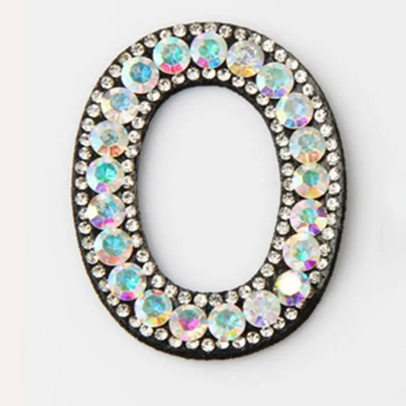 10Pcs DIY 0-9 Number Applique Glitter Rhinestone Embroidered Patches Sew Iron On