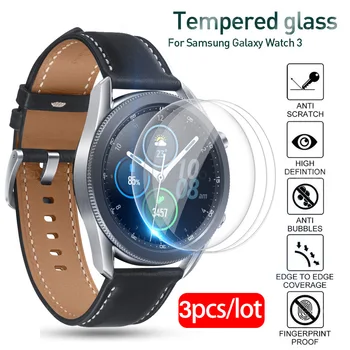 

3pcs Protective Glass For Samsung Galaxy Watch 3 45MM Watch3 41MM Tempered Glass Screen Protector smartwatch Accessories 9H Film