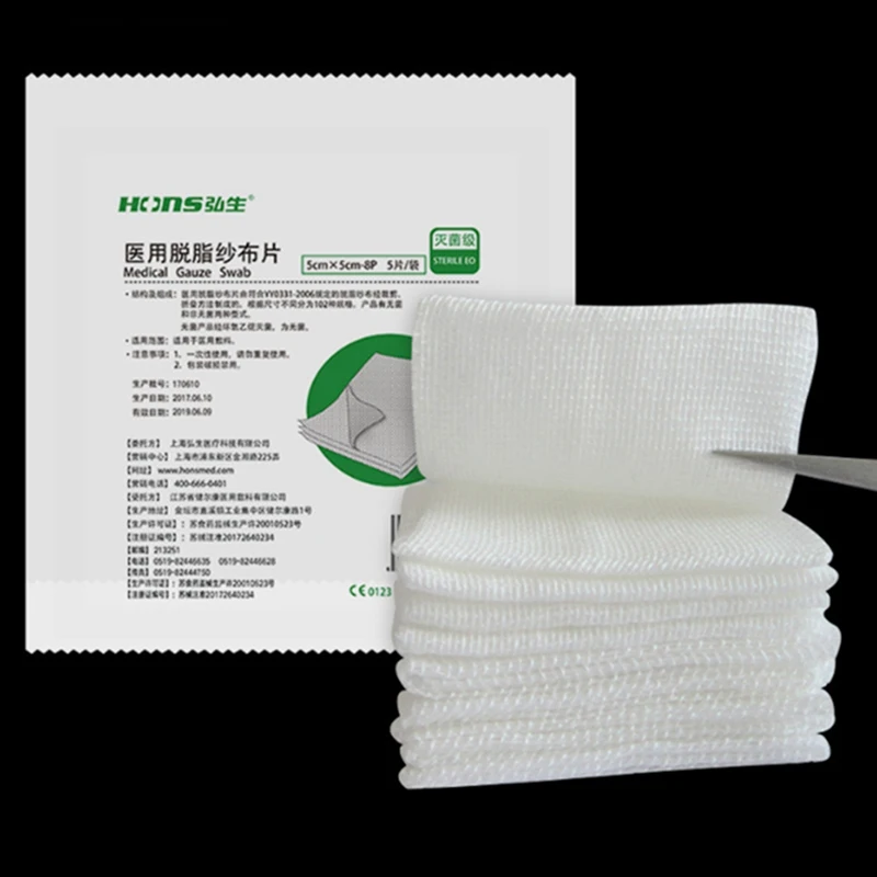 5 unids/pack almohadilla de gasa de algodón de primeros auxilios Kit de vendaje impermeable para heridas gasa estéril cuidado de suministros