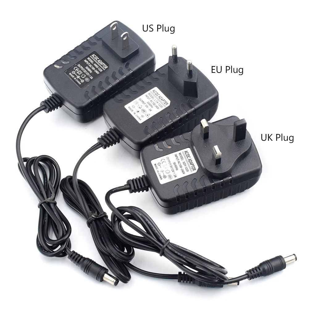 DC 12V 2A 5A зарядное устройство для освещения камеры наблюдения 100-240V зарядное устройство адаптер для светодиодной ленты RGB огни
