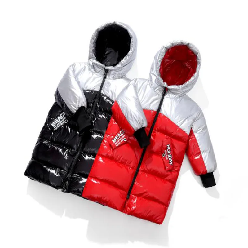 Новая Детская куртка-пуховик, плотное теплое зимнее пальто с капюшоном, зимний костюм на молнии, русская одежда