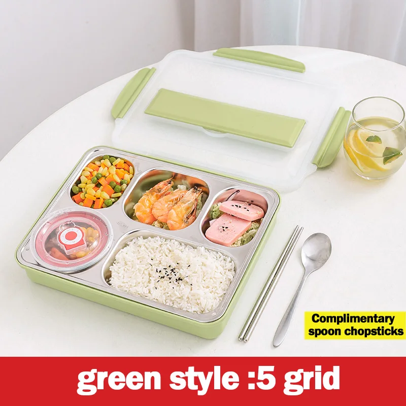 Коробка для обедов, еды, еды, контейнер для хранения, Microwavable пластик, микроволновая печь многоразовые из нержавеющей стали 2019ing - Количество ниш: 5