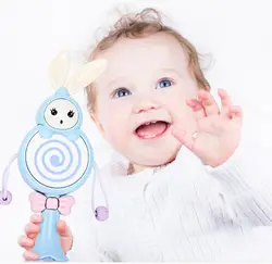 Детские колокольчики игрушки головоломка музыка и светильник погремушки 6-12 месяцев звук и светильник ритм индукция розовый/синий