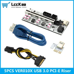 Riser – Riser PCI E 3.0 USB VER010 X, 5 pièces, pour carte vidéo d'extension X16, Riser PCI E pour le minage 