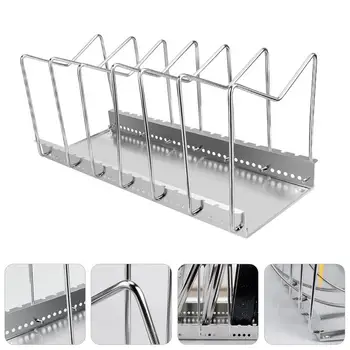 

Storage Rack Multifunction Tableware Holder Kitchen Pot Cutting Board Rack Adjustable Kitchen Pot Cover Rack Cutting Board Rack