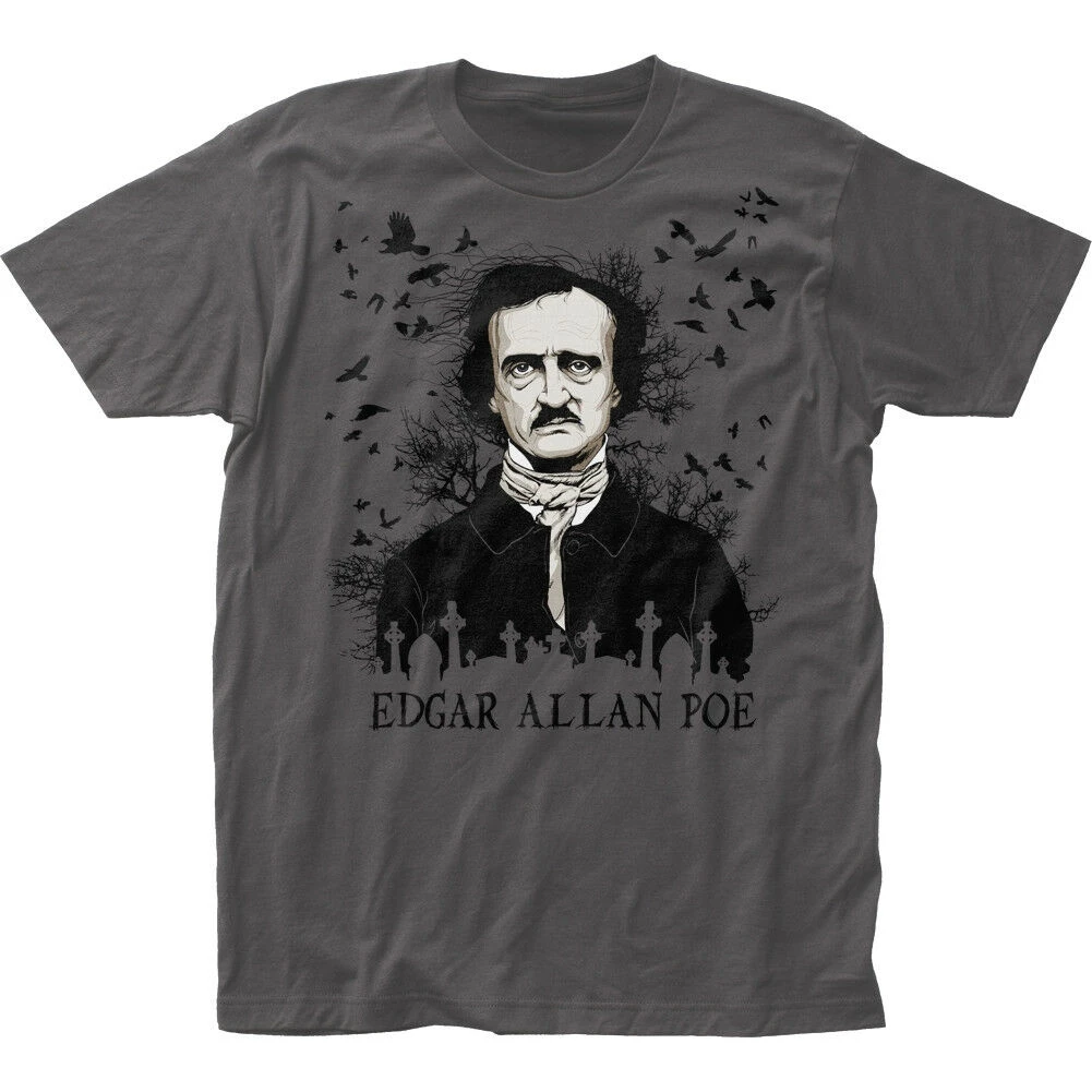 Оригинальная мягкая футболка для взрослых с рисунком Эдгара Аллана Poe ворона