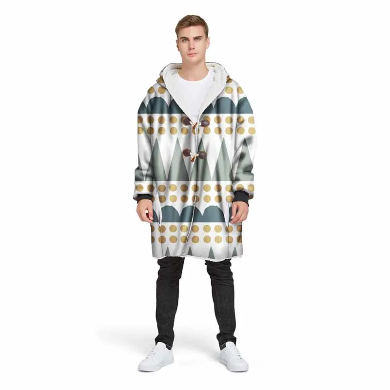 Модный плед с капюшоном Одеяло свитер пуловер для взрослых теплый плюшевый карман ТВ флисовое пальто 3D печатные рукава конверт с капюшоном - Цвет: Color 4