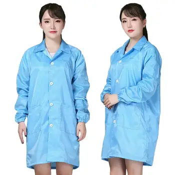 

Unisex Stripe Washable Anti Static Dust Proof Protective Jacket Suit Work Clothes Wind and dust resistant virus