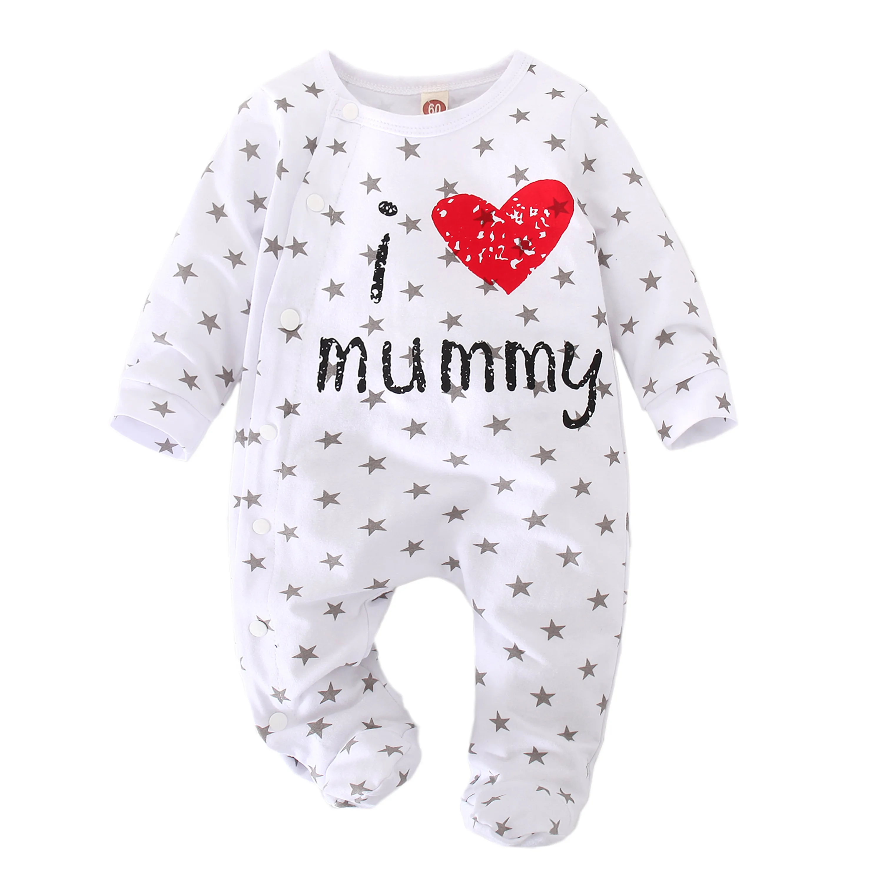 baby bodysuit dress Newborn Baby Boy Girl Romper Long Sleeve Cotton Letter I Love Daddy & Mummy Animal Print Jumpsuit Infant Pajama Outfits Bamboo fiber children's clothes Baby Rompers