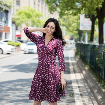 

2020 Womens V-Neck Boho Floral Chiffon Summer Wrap Bandge Party Evening Beach Short Mini Dresses Sundress