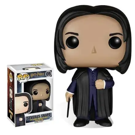 SNAPE05 with box Funko Pop Movie Гарри Поттер Гермиона Рон Добби Луна персонажи Дамблдор 10 см Виниловая кукла Фигурка Коллекция Модель игрушки - Цвет: SNAPE05 with box