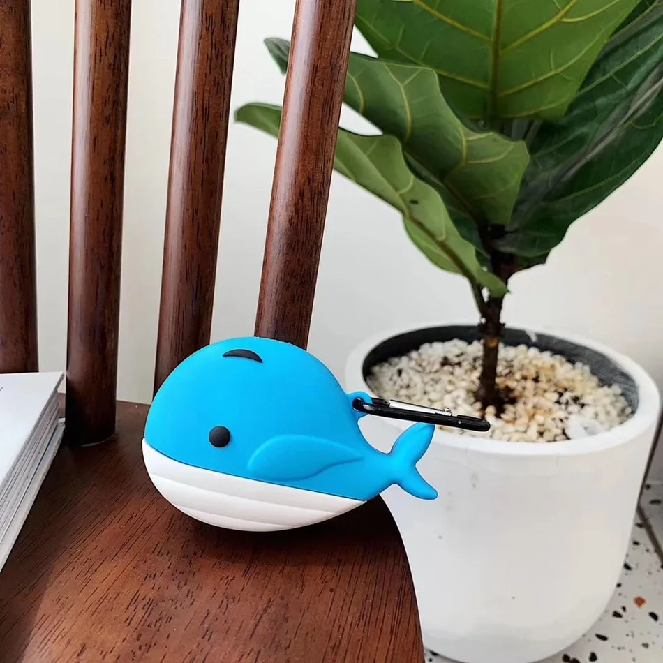 580 Милый чехол для AirPods 2, силиконовый чехол для наушников с изображением животных из мультфильмов для Apple Air Pods, чехол, аксессуары для чая с брелоком - Цвет: 580