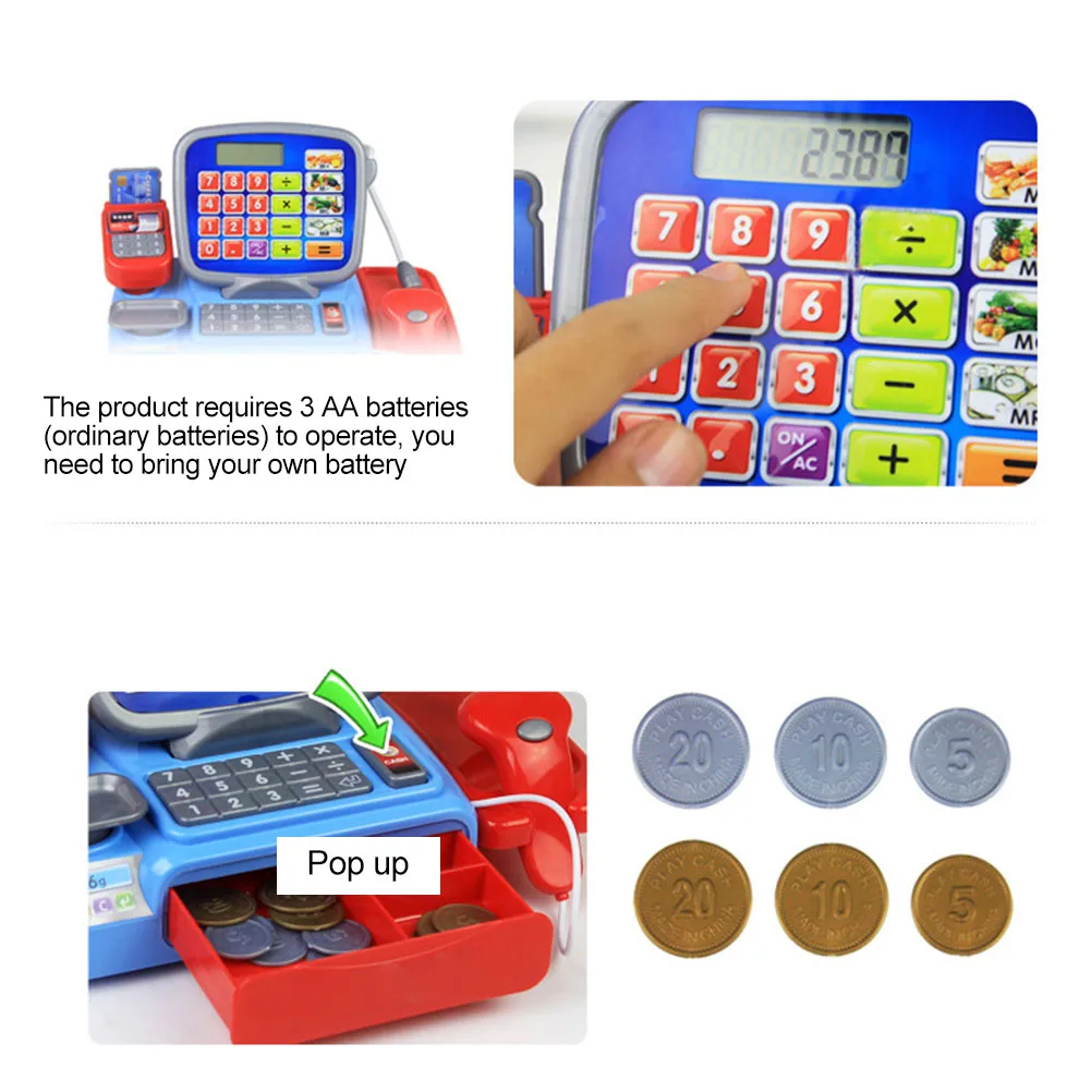 Моделирование кассовый аппарат сканер взвешивание весы ролевые игры игрушка электронная мебель Оформление заказа игрушка детский подарок Дети шоппинг